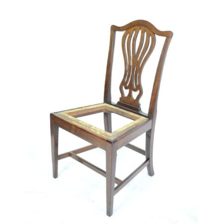 Antiker Englischer Satz von 4 Mahagoni Hepplewhite Stil Stühle um 1900