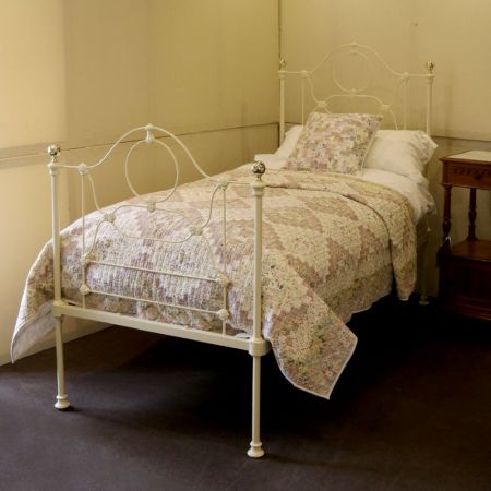 Antikes viktorianisches Gusseisen Bett Bettrahmen Einzelbett 1880