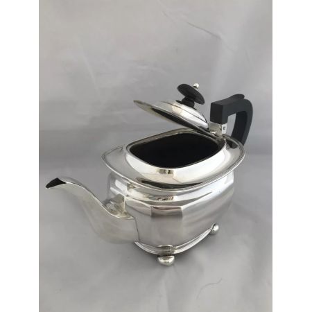 Original Englische Silberner Art Deco Teekanne von ca. 1924 von Henry Atkin