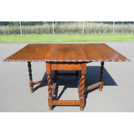 Großer antiker Eichen Gateleg Esstisch original englisch 1920 