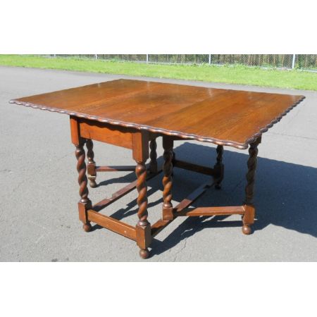 Großer antiker Eichen Gateleg Esstisch original englisch 1920 