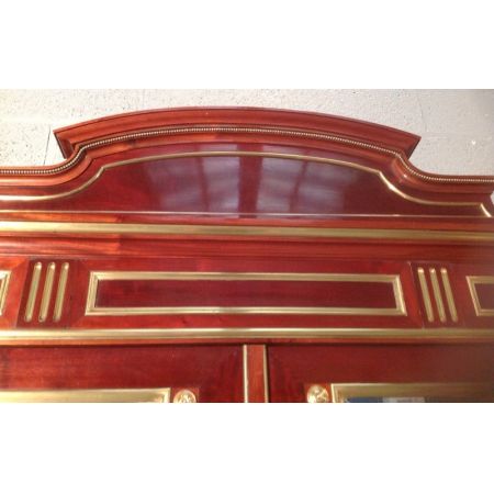 Französischer Mahagoni Kleiderschrank Messing original antik 1910