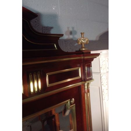 Französischer Mahagoni Kleiderschrank Messing original antik 1910