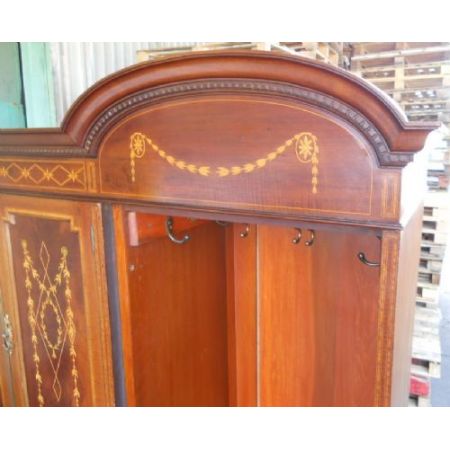 Großer edwardianischer original antiker Mahagoni Kleiderschrank englisch Maples & Co 1890