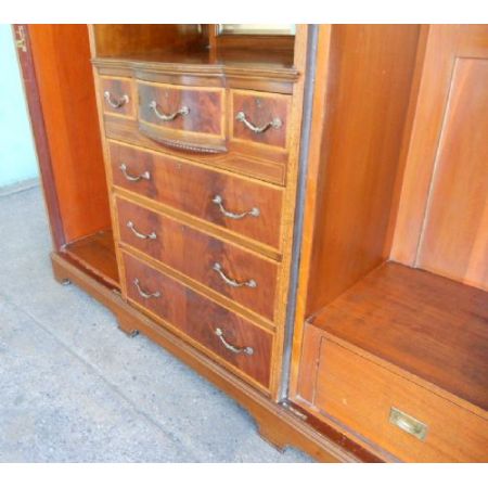Großer edwardianischer original antiker Mahagoni Kleiderschrank englisch Maples & Co 1890