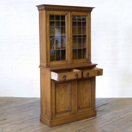 Edwardianischer antiker Bücherschrank Eiche englischer Buffetschrank 1890