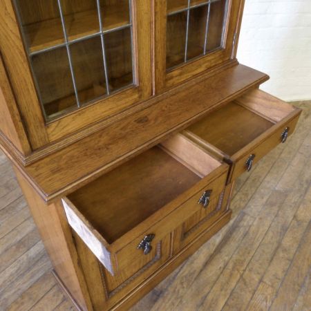 Edwardianischer antiker Bücherschrank Eiche englischer Buffetschrank 1890