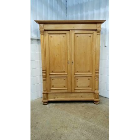 Original flämischer Weichholz Kleiderschrank Kiefer englisch 1870