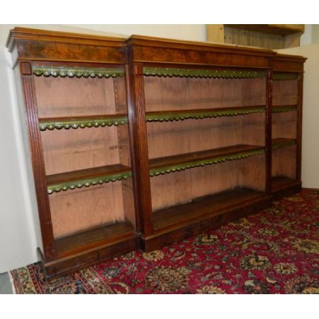 Großer original edwardianischer Breakfront Mahagoni Bücherschrank 1880