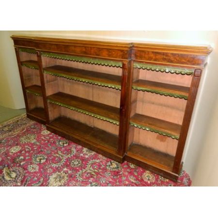 Großer original edwardianischer Breakfront Mahagoni Bücherschrank 1880