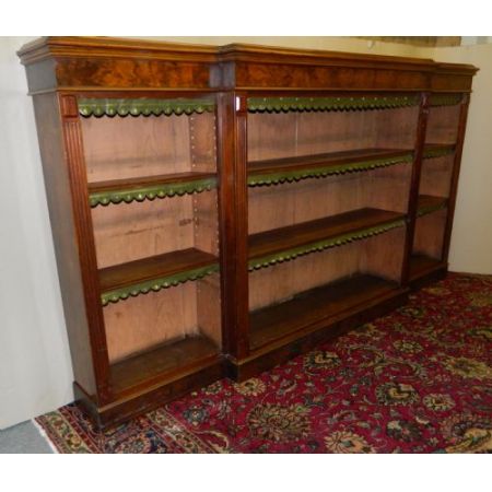 Großer original edwardianischer Breakfront Mahagoni Bücherschrank 1880