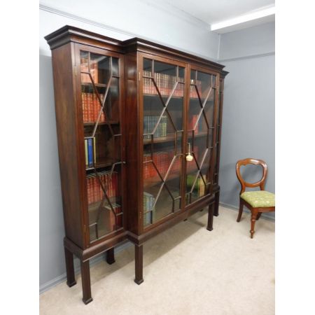 Großes edwardianisches Mahagoni Landhaus Bücherregal englisch 1890