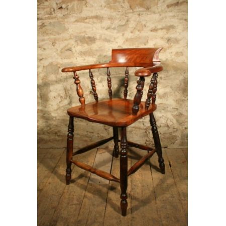 Hoher original antiker Smokers Chair Stuhl Birke englisch 1870