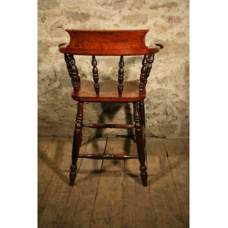 Hoher original antiker Smokers Chair Stuhl Birke englisch 1870