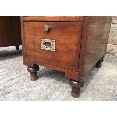 Original antiker Mahagoni Military Schreibtisch englisch