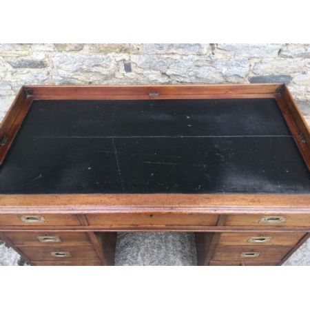 Original antiker Mahagoni Military Schreibtisch englisch
