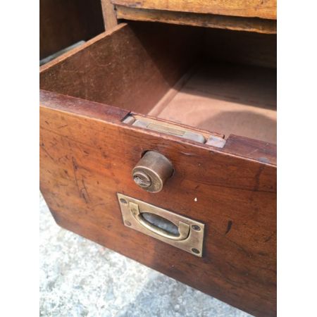 Original antiker Mahagoni Military Schreibtisch englisch