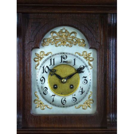 Original antike massive Eichen Wanduhr Messing englisch 1920