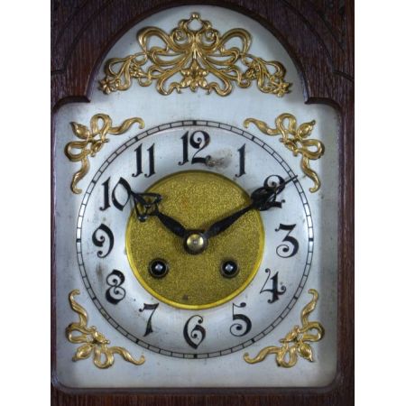 Original antike massive Eichen Wanduhr Messing englisch 1920