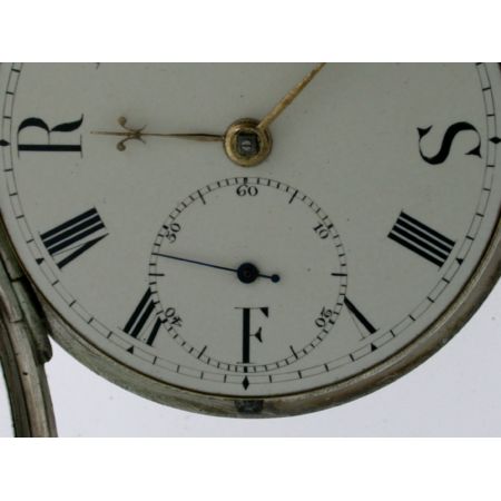 Englische antike S. Brunner Taschenuhr silbern Einzelstück Birmingham 1850