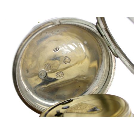 Englische antike S. Brunner Taschenuhr silbern Einzelstück Birmingham 1850