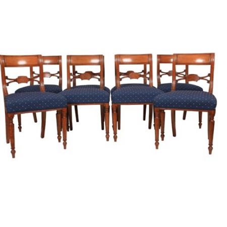 Einzigartiger Antiker Satz englischer Eiche Esszimmerstühle 8 Stück 1850