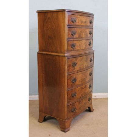 Englische Antike Nussbaum Kommode Wurzelholz 1920