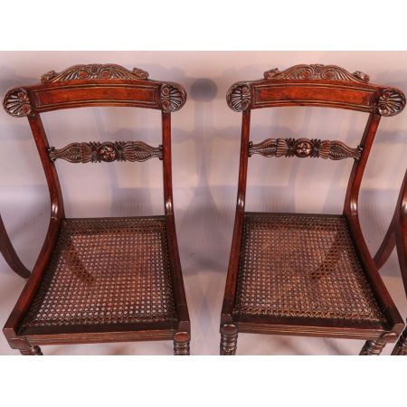 Set von 4 original antiken georgianischen Mahagoni Esszimmerstühlen englisch 1820