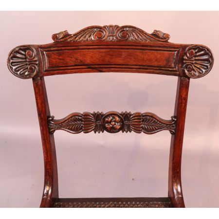 Set von 4 original antiken georgianischen Mahagoni Esszimmerstühlen englisch 1820