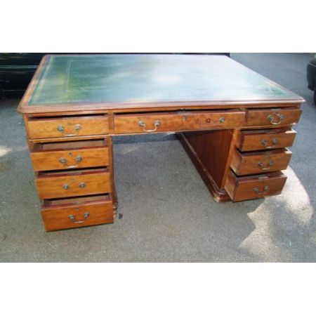 Antiker Englischer Mahagoni Schreibtisch Original Leder 1840