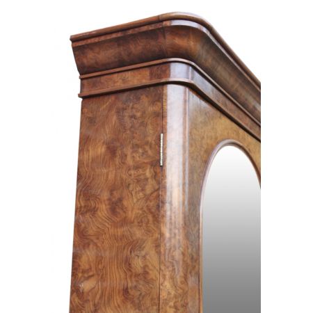 Original antiker Wurzelholz Nussbaum Bücherschrank englisch 1860