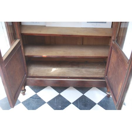 Französisches Antikes Bücherregal Mahagoni Vitrine 1850