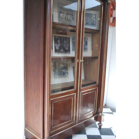 Französisches Antikes Bücherregal Mahagoni Vitrine 1850