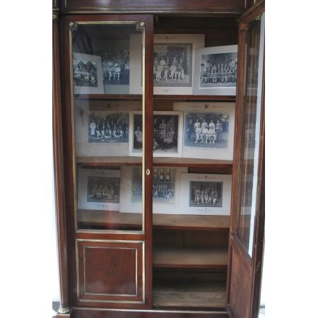 Französisches Antikes Bücherregal Mahagoni Vitrine 1850