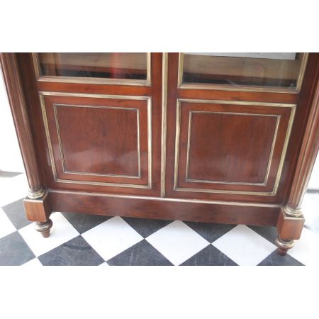 Französisches Antikes Bücherregal Mahagoni Vitrine 1850