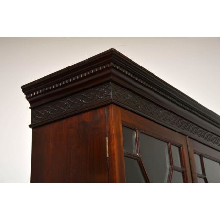 original antiker englischer Chippendale Stil Bücherschrank Mahagoni 1890