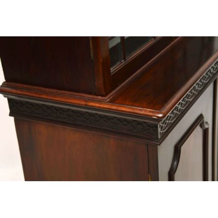 original antiker englischer Chippendale Stil Bücherschrank Mahagoni 1890