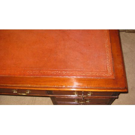 Viktorianischer antiker Mahagoni Schreibtisch Pedestal desk englisch 1910