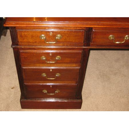 Viktorianischer antiker Mahagoni Schreibtisch Pedestal desk englisch 1910