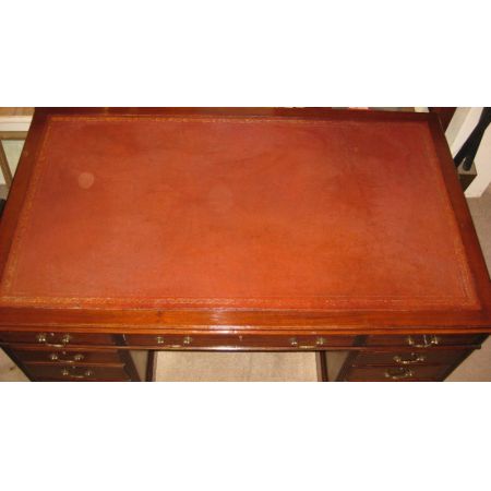 Viktorianischer antiker Mahagoni Schreibtisch Pedestal desk englisch 1910