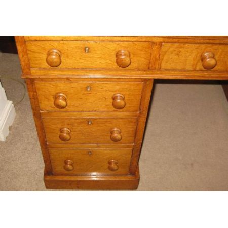 Antiker viktorianischer Schreibtisch Eiche englisch 1880