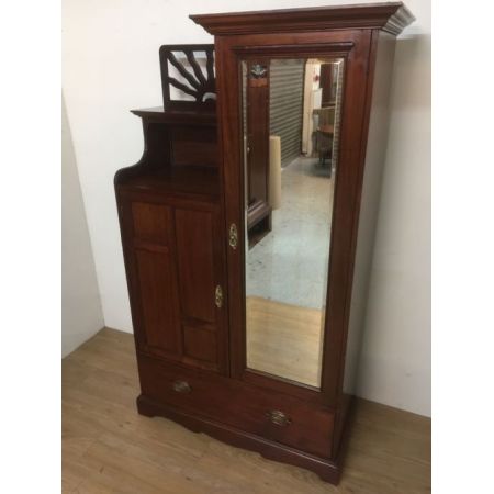 Englische Antike Mahagoni Garderobe mit Spiegel 1880