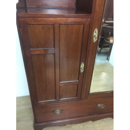 Englische Antike Mahagoni Garderobe mit Spiegel 1880