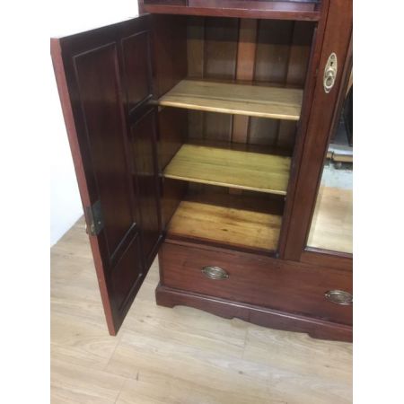 Englische Antike Mahagoni Garderobe mit Spiegel 1880