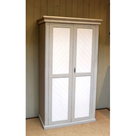 Original antiker französischer Kleiderschrank lackiert weiß 1910