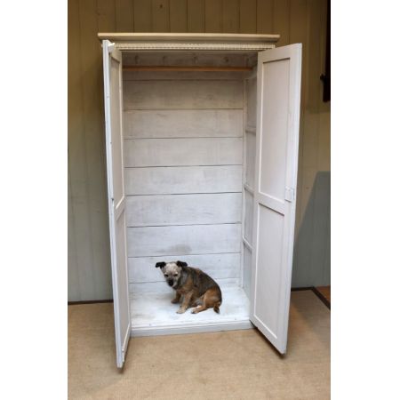 Original antiker französischer Kleiderschrank lackiert weiß 1910