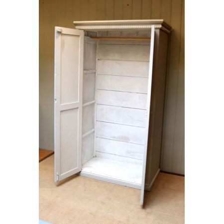 Original antiker französischer Kleiderschrank lackiert weiß 1910