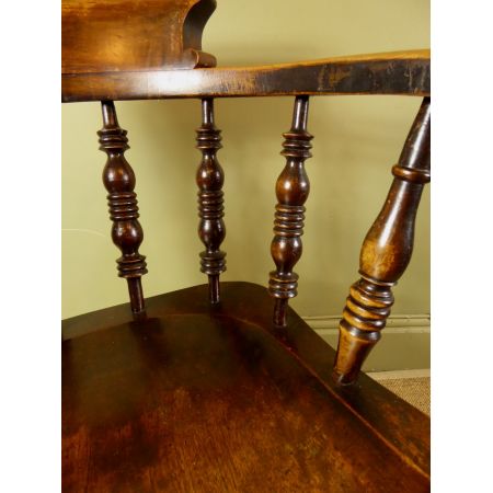 Original antiker englischer Armstuhl Smokers Chair Echtholz 1860