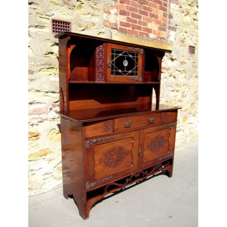 Edwardianisches Art Nouveau Nussbaum Sideboard original antik 1900