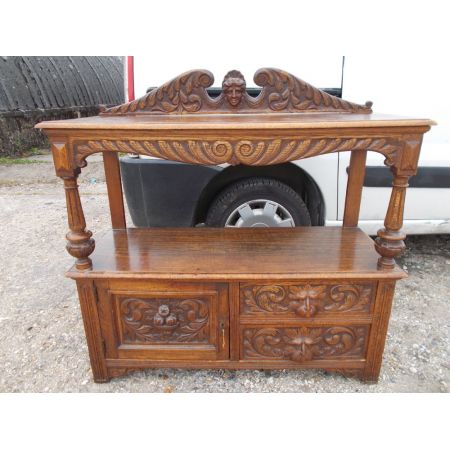 Viktorianische Englische Antike Eichen Anrichte original 1900